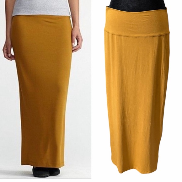 Eileen Fisher Dresses & Skirts - Eileen Fisher Jersey Maxi Skirt in Goldenrod Spring Summer Minimalist Medium